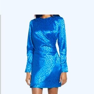 Adelyn Rae Vibrant Blue Animal Print Dress